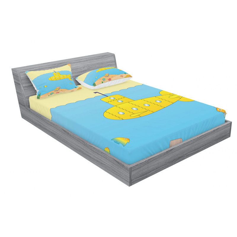 Ensemble de draps décoratifs, Ensemble de draps pour grand lit avec 2 taies d'or