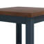 Table d'appoint bleue de 24 pouces avec une tablette inférieure, peuplier massif et placages, finition bicolore, plateau en aulne noueux entièrement assemblé de 24 po, sans assemblage