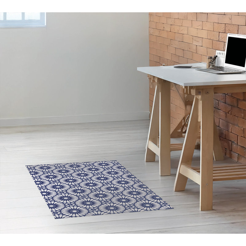Tapis de bureau léger Sylvia, L 48 po x P 72 po, Marine