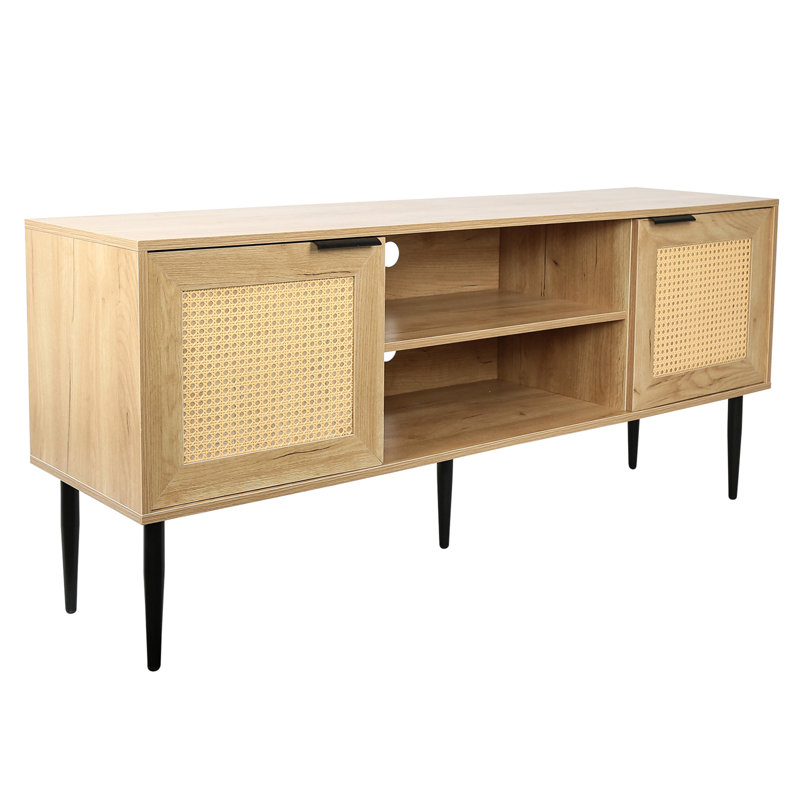 Élégante table de canapé, de vestibule, de console avec 2 portes et 2 tablettes ouvertes
