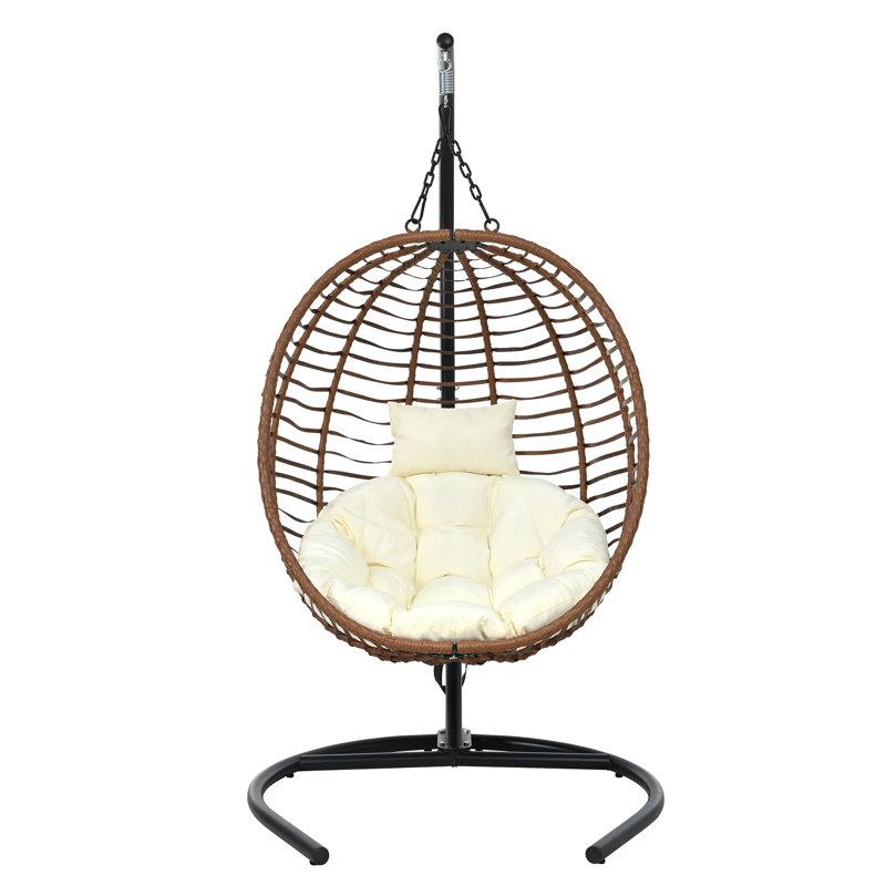 Balancelle Egg avec support pour l'intérieur et l'extérieur, Beige