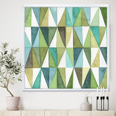 Cadre photo « geometric green triangle iii », reproduction d’art sur toile