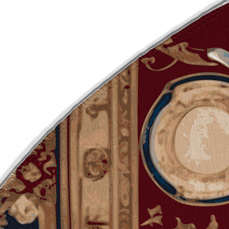 Tapis rouge français intérieur et extérieur, Rond 5 pi