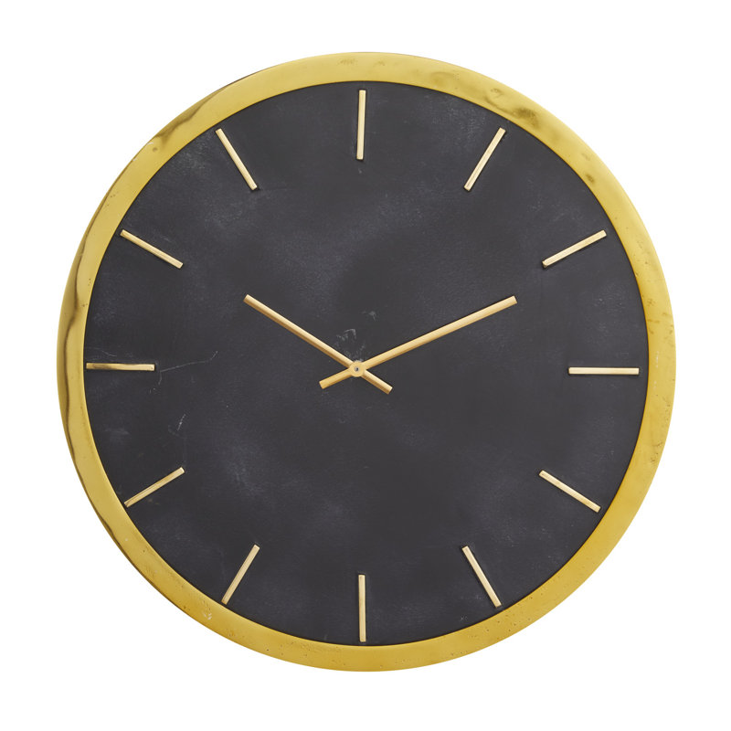 Horloge murale, Noir, H 18,5 po x l 18,6 po x P 1,6 po