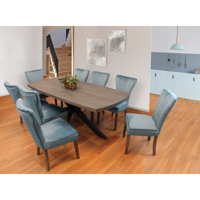 Aryhanna Solid Wood Top Trestle Dining Set