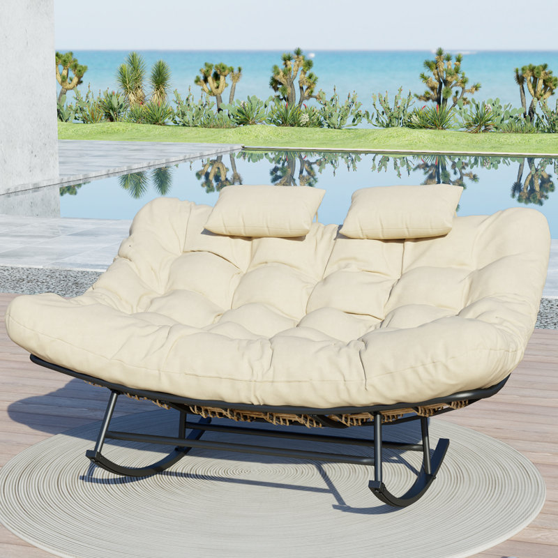 Iron Rocking Chair, Beige