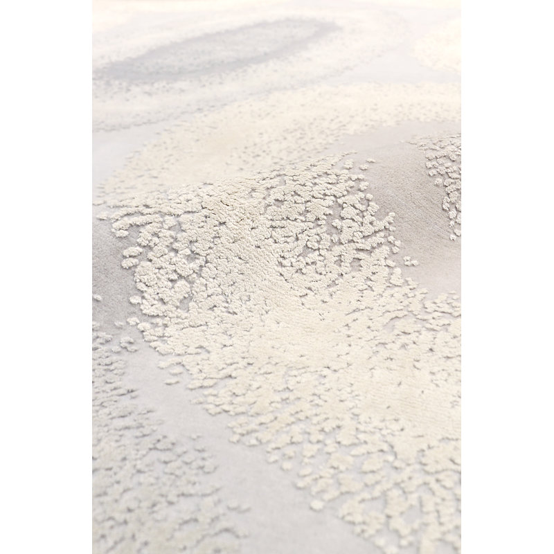 Hand Knotted Abstract Area Rug in Beige/Blue
