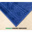 Tapis antidérapants bleu royal à poils moyens avec bordure en treillis-818590749