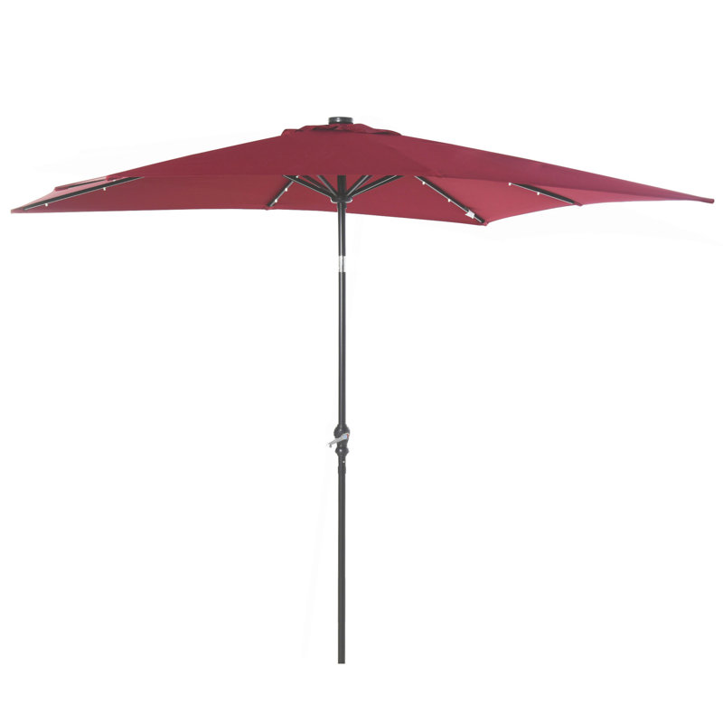 Parasol solaire Sun, parasol de patio éclairé, Rouge