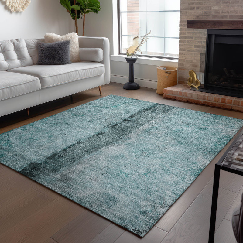 Alfonzo Washable Abstract Indoor / Outdoor Rug, Rectangle 5' x 7'6"