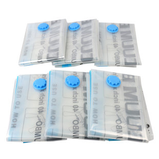 US HOME GOODS Plastic / Acrylic Vacuum Storage Bags (Set of 6)