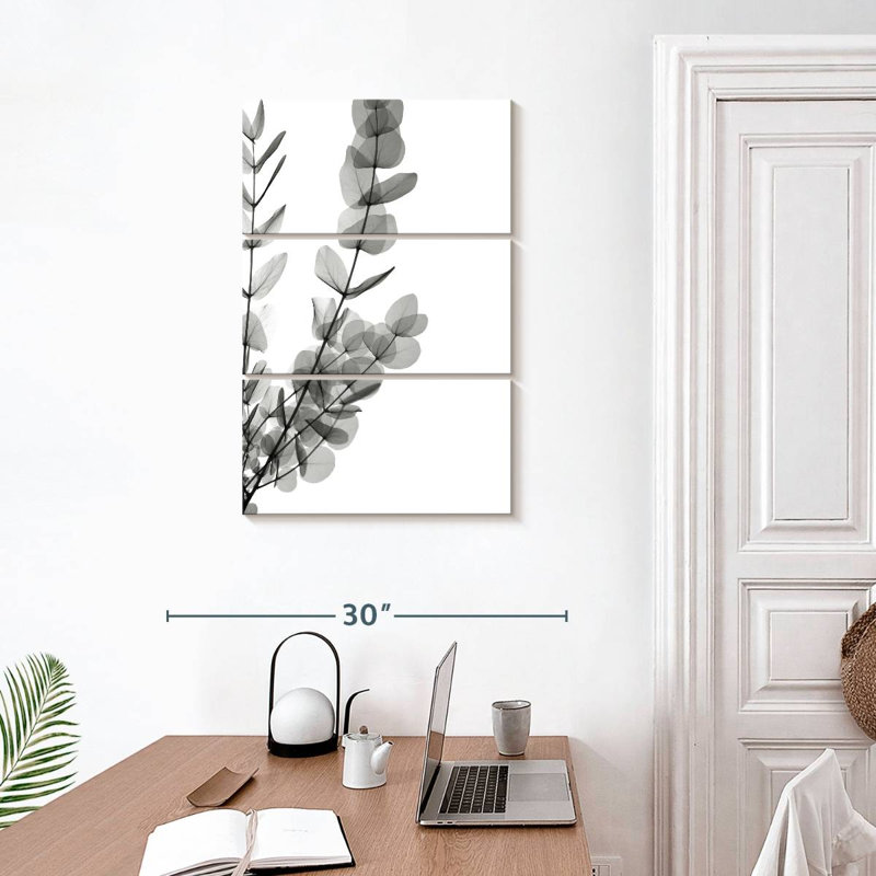 Harnek noir feuilles d'eucalyptus, H 32 po x l 20 po