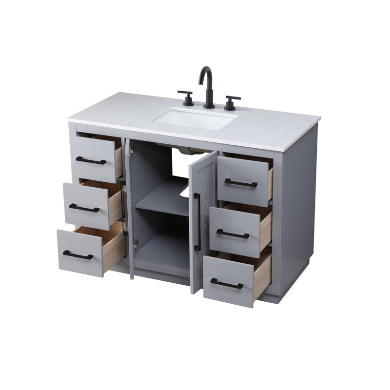 Meuble-lavabo simple 48 po, Gris