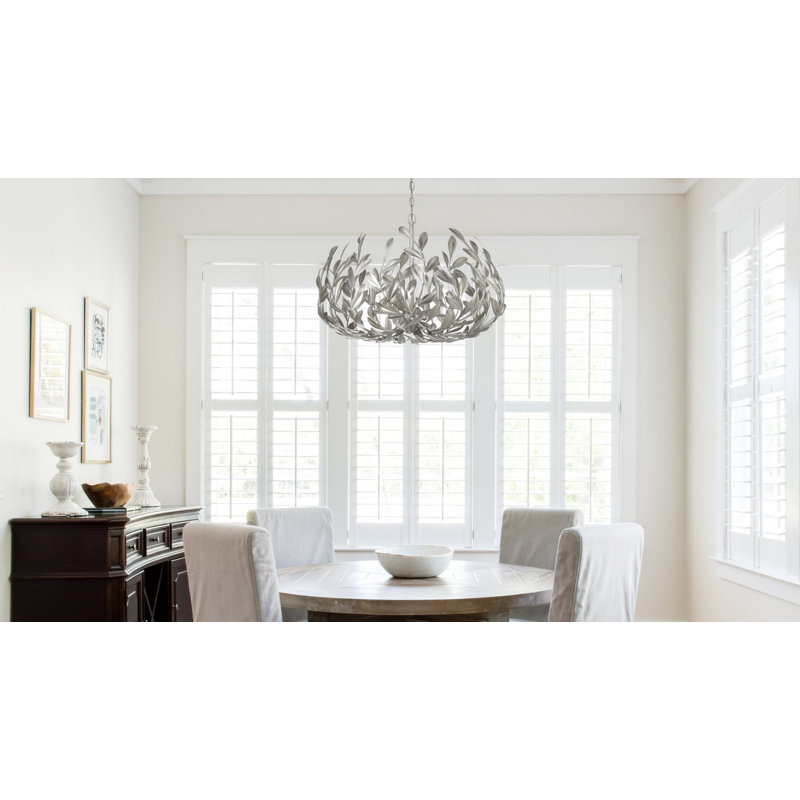 Lustre 6 lumières Conde, Argent antique