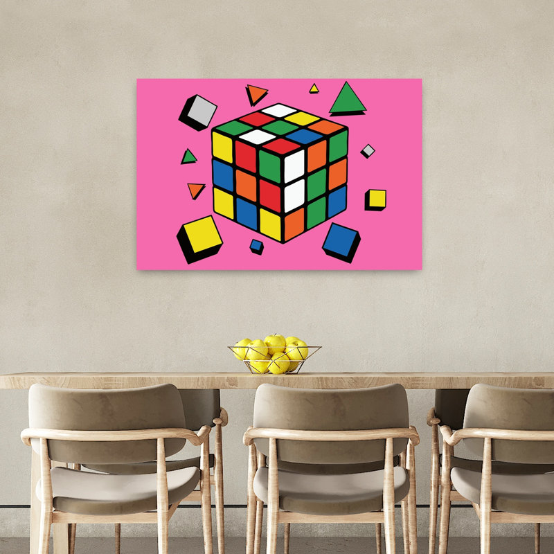 Art mural rétro classique rétro Rubiks, H 24 po x l 36 po