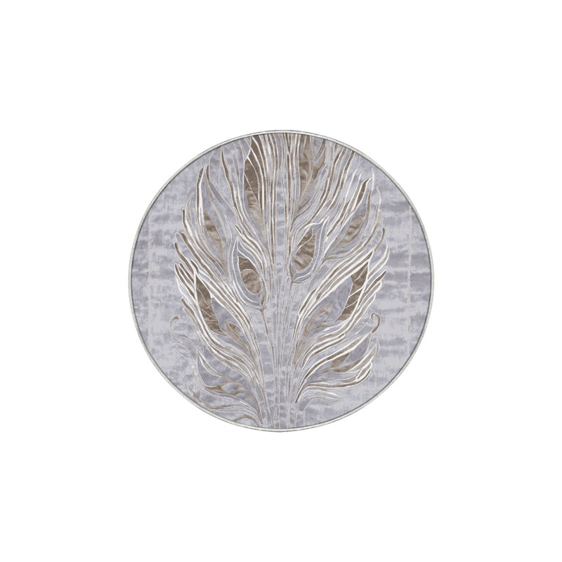 Machine Washable White Area Rug, Round 7'