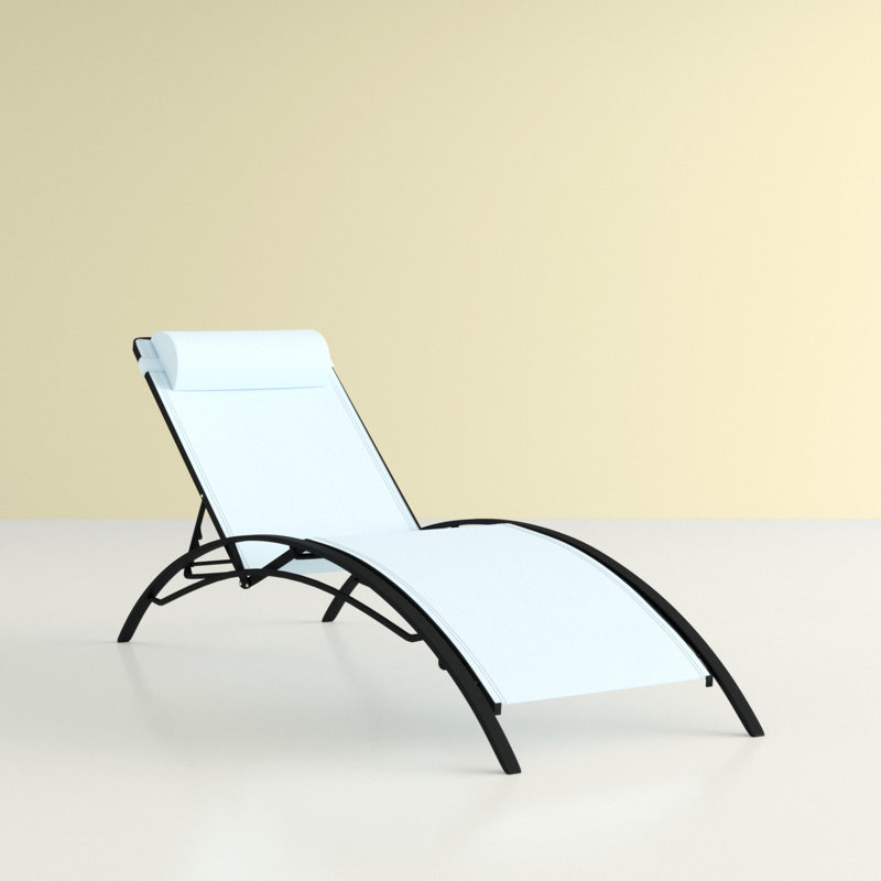 Sebastien 160cm Long Reclining Chaise Lounge Set, Anthracite, White