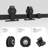JUBEST Sliding Door Black Track Kit, Top Mounted Roller Hanger(DOOR NOT INCLUDED)-95113300