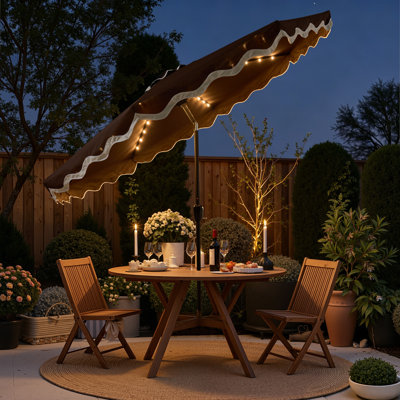 Parasol de marché solaire pour terrasse avec inclinaison et manivelle 10 pi.