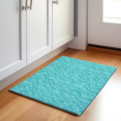 Tapis bleu sarcelle de qualité supérieure lavable à la machine Cerrito AMF514