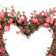 Hearts And Rosebuds Artificial Heart Shaped Valentine's Day Wreath - 18" - Pink