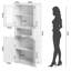 Armoire de rangement de 67 po de hauteur avec portes en verre, armoire de rangement autoportante avec tiroir et tablettes réglables-1284505215