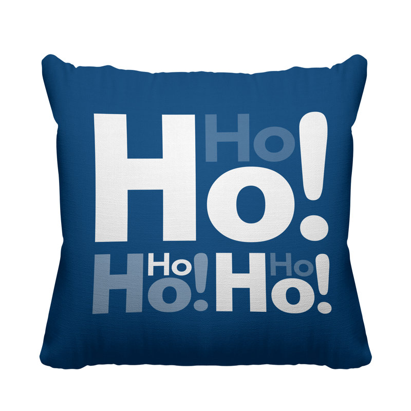 Coussin intérieur / extérieur Hohoho Christmas, L 17 po x H 17 po, Bleu céruléen