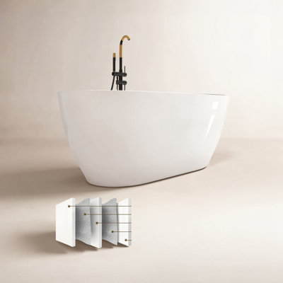 51" Freestanding Soaking Acrylic Bathtub