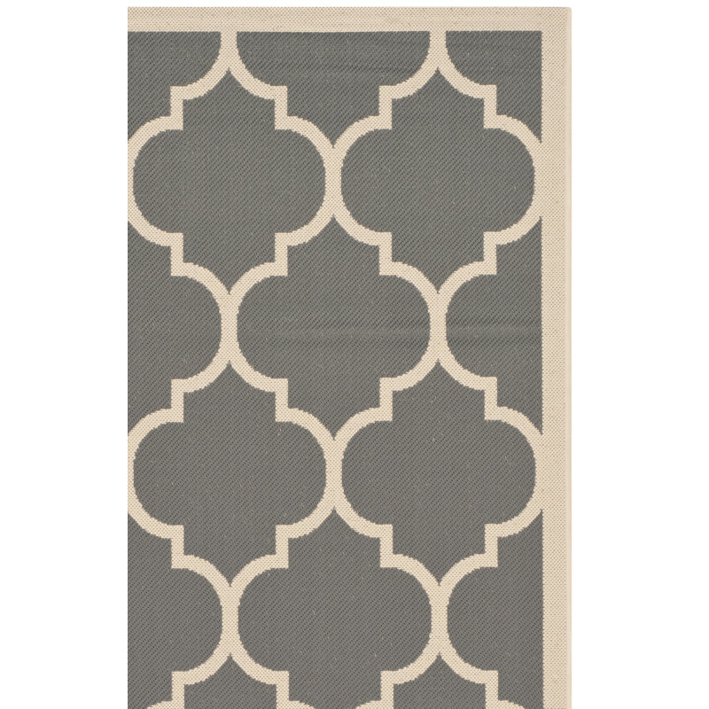 Arneshia Power Loom Geometric Gray/Beige Indoor/Outdoor Area Rug, Square 7'1