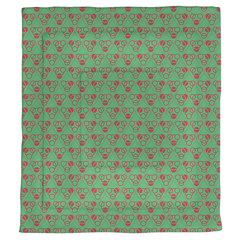 Polyester Comforter, King Comforter, Dark Green/Red