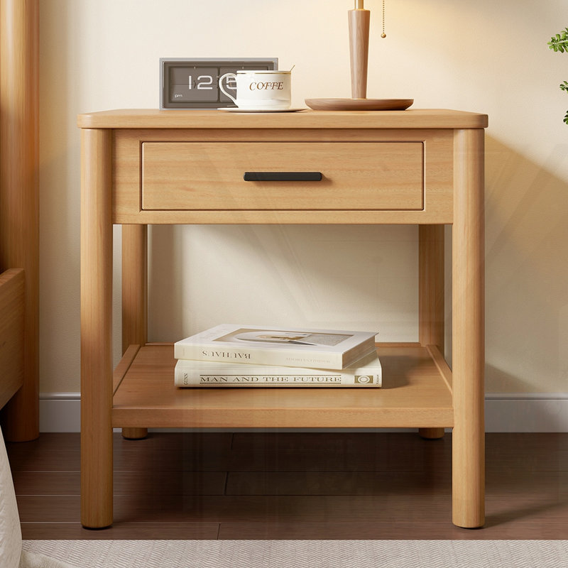 Table d'appoint en bois d'hévéa naturel