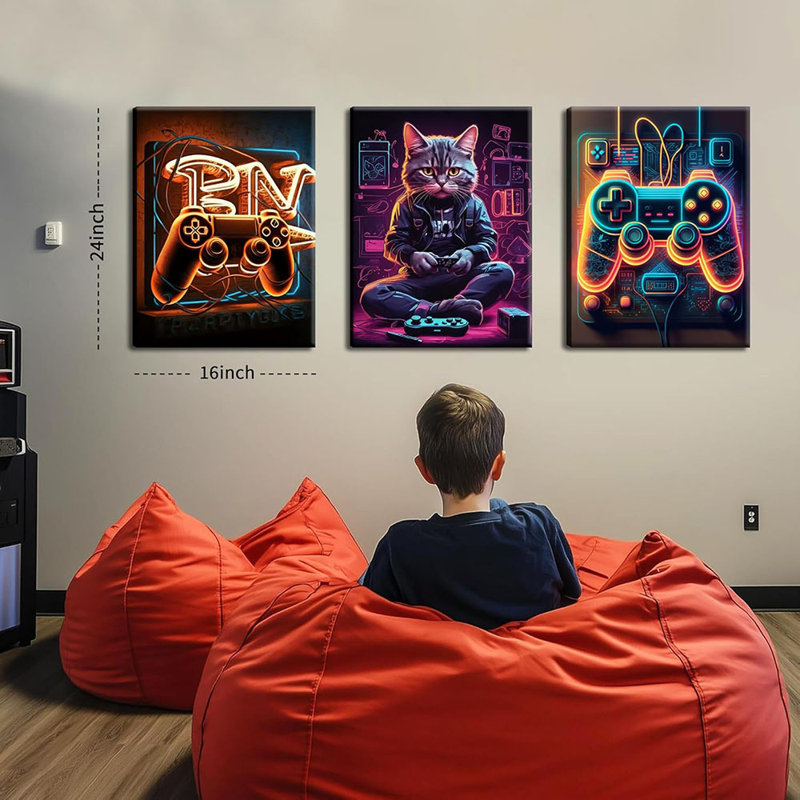 3 Piece Wrapped Canvas Print, 40cm H x 60cm W