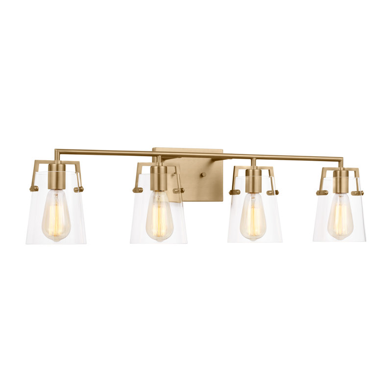 Éclairage pour meuble-lavabo Crofton, Laiton satiné, 4
