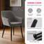 Velvet Upholstered Dining Chairs With Armrests & Diamond Tufting  -931277657