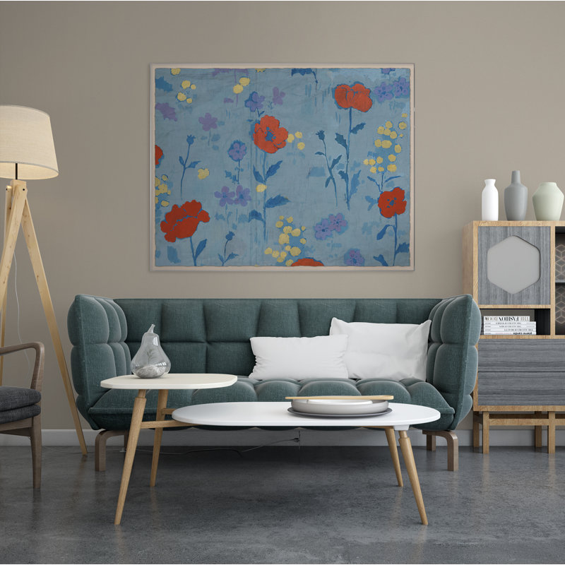 Poppies Print by Paule Marrot, Gold Framed, 43" H x 54" W x 1.25" D