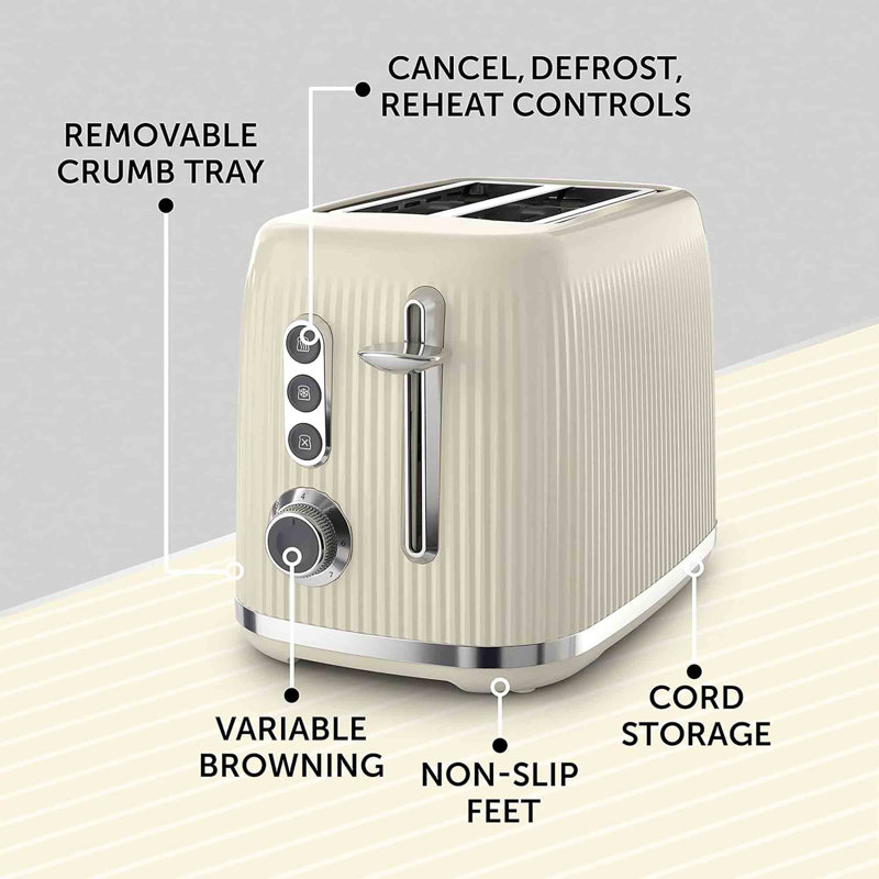 2 Slice Toaster, Cream