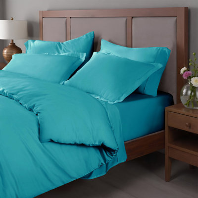 Certified Egyptian Cotton 400 Thread Count Solid Luxury Duvet Cover Set With Pillow Shams