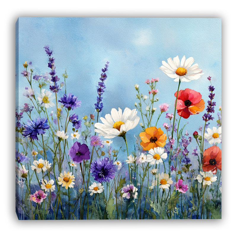 Art aquarelle sur toile tendue, 12"W x 12"H x 1"D