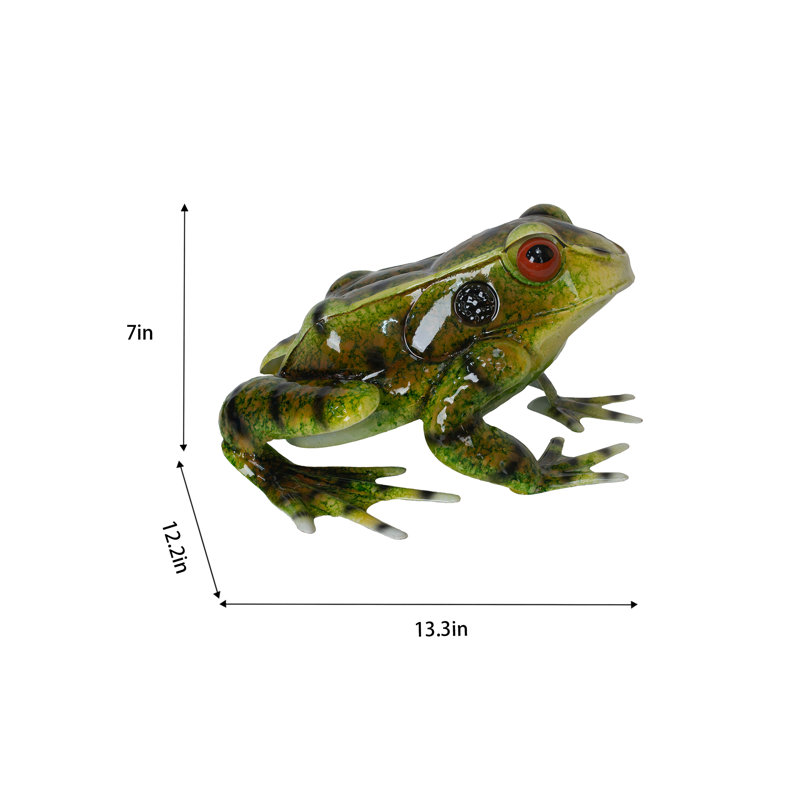Statue de grenouille américaine en métal vert