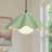 1-Light Dimmable Gray-Green Scalloped Petal Metal Pendant Light-64811491