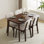 Ensemble de salle à manger 5 pièces en bois massif pour 4, table de cuisine moderne avec chaises rembourrées 