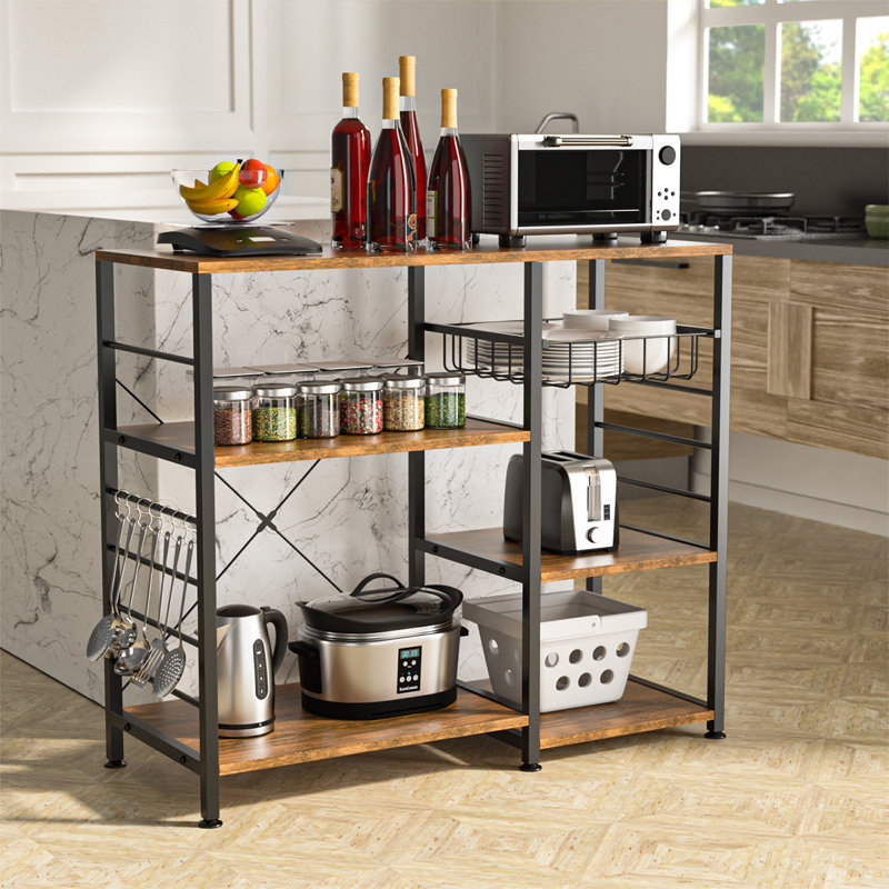 Bevan 35" W 5 Tiers Standard Baker's Rack with Microwave Compatibility