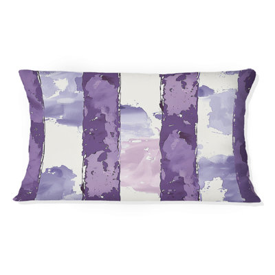 Coussin lombaire mauve et blanc Glam Stripes II
