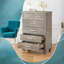  Commode 6 tiroirs pour chambre à coucher, commode grise haute 45 po, commode en bois