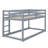Twin Size Stacked Floor Bunk Bed With Ladder Included-1014622757