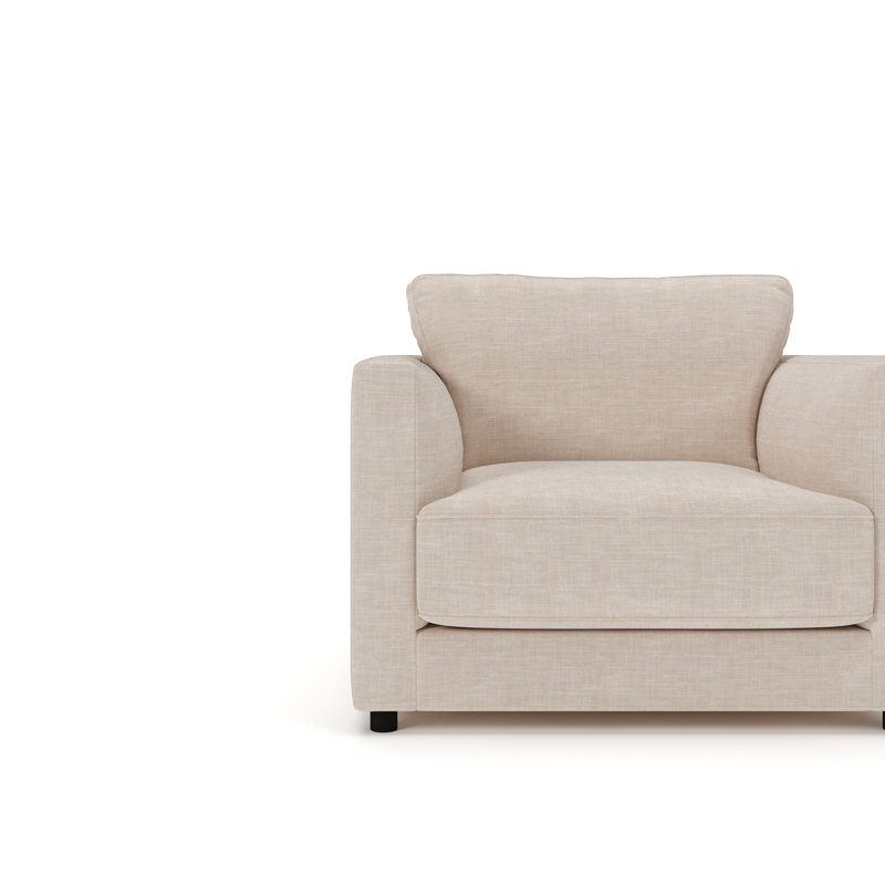 Chaise et demi rembourrée Milo, Sable Lena