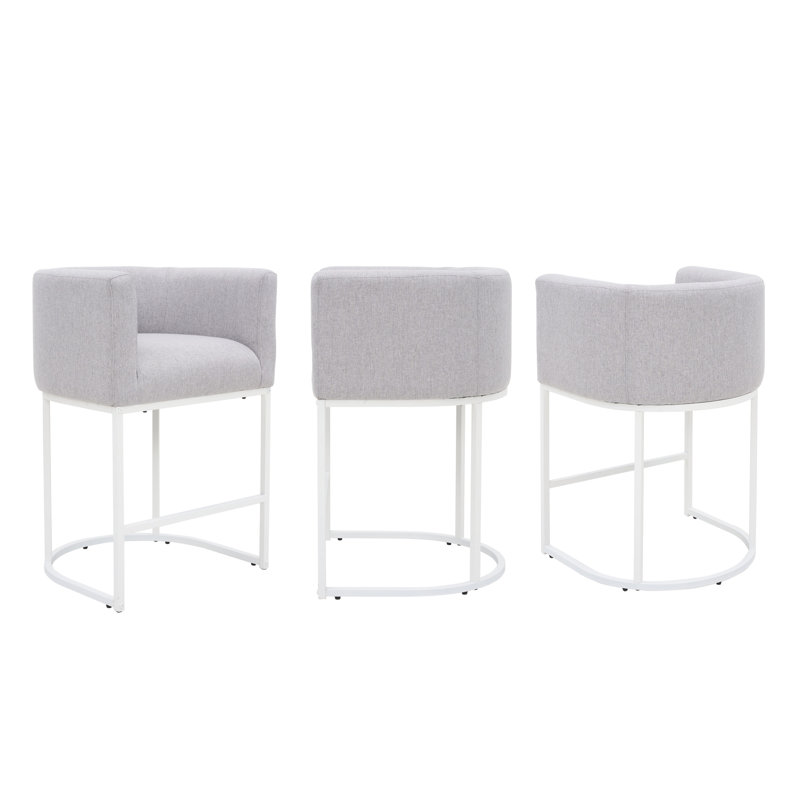 Tabouret de bar 26 po, Siège bleu / cadre noir, 3