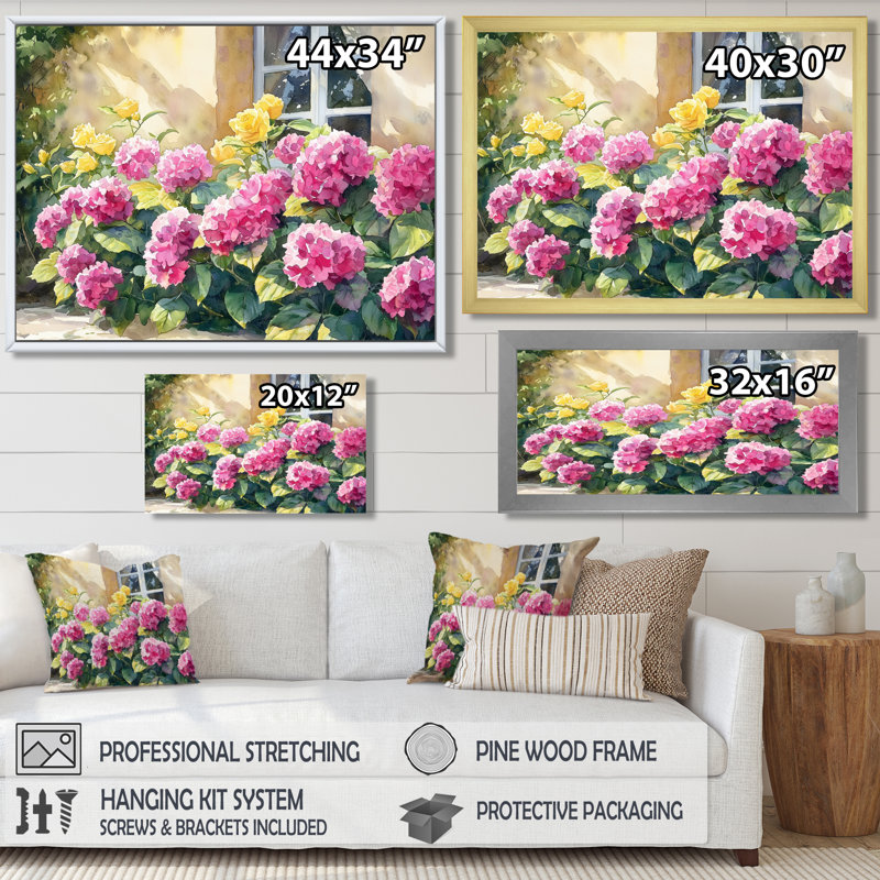 Isella - Floral Wall Art, H 30 po x l 40 po, Noir, noir, noir, noir, Impression encadrée flottante