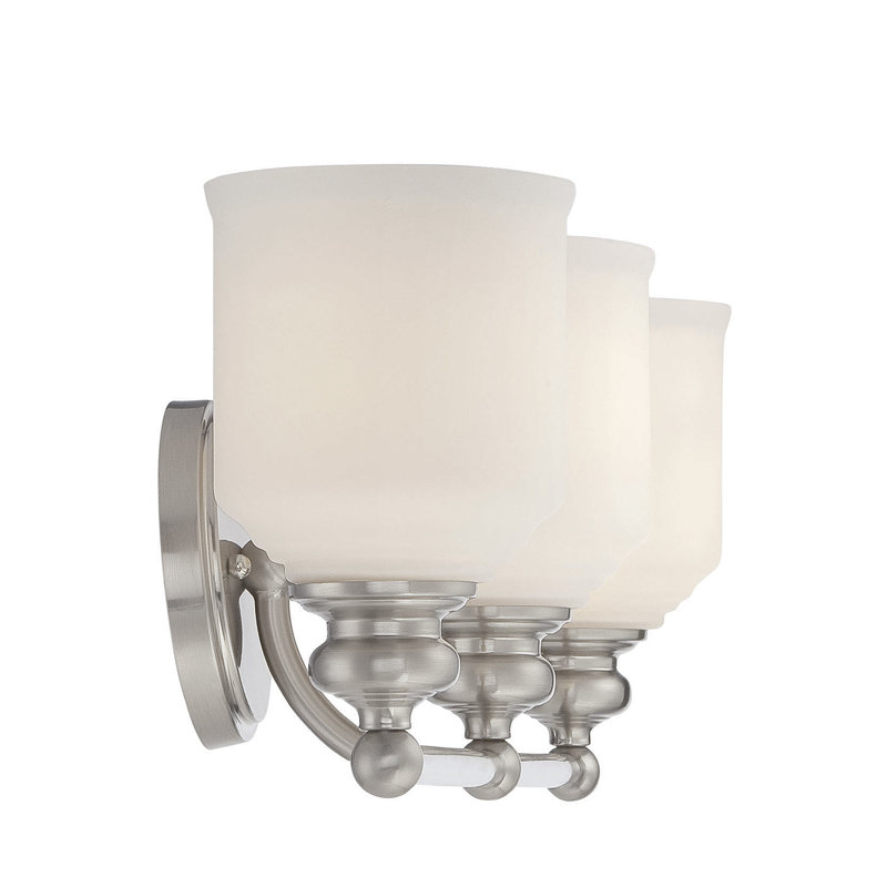 Abarca 3-Light Dimmable Vanity Light in Satin Nickel, Satin Nickel