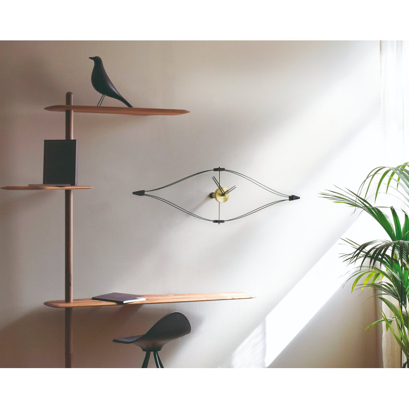 Look Wall Clock, Black/Walnut, Large